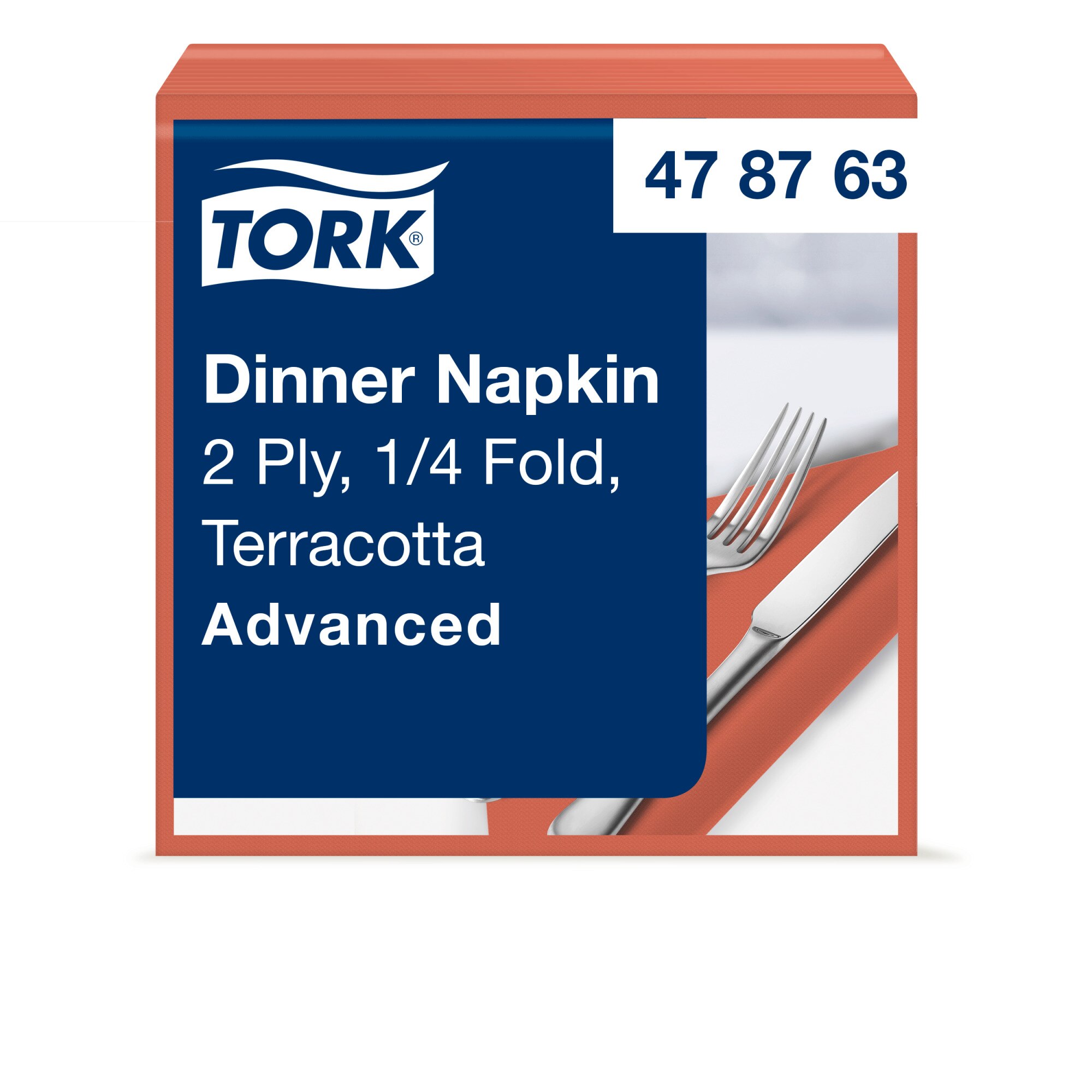 Servietten Tork Advanced 39x39 cm, 2-lagig, 1/4 Falzung, terracotta