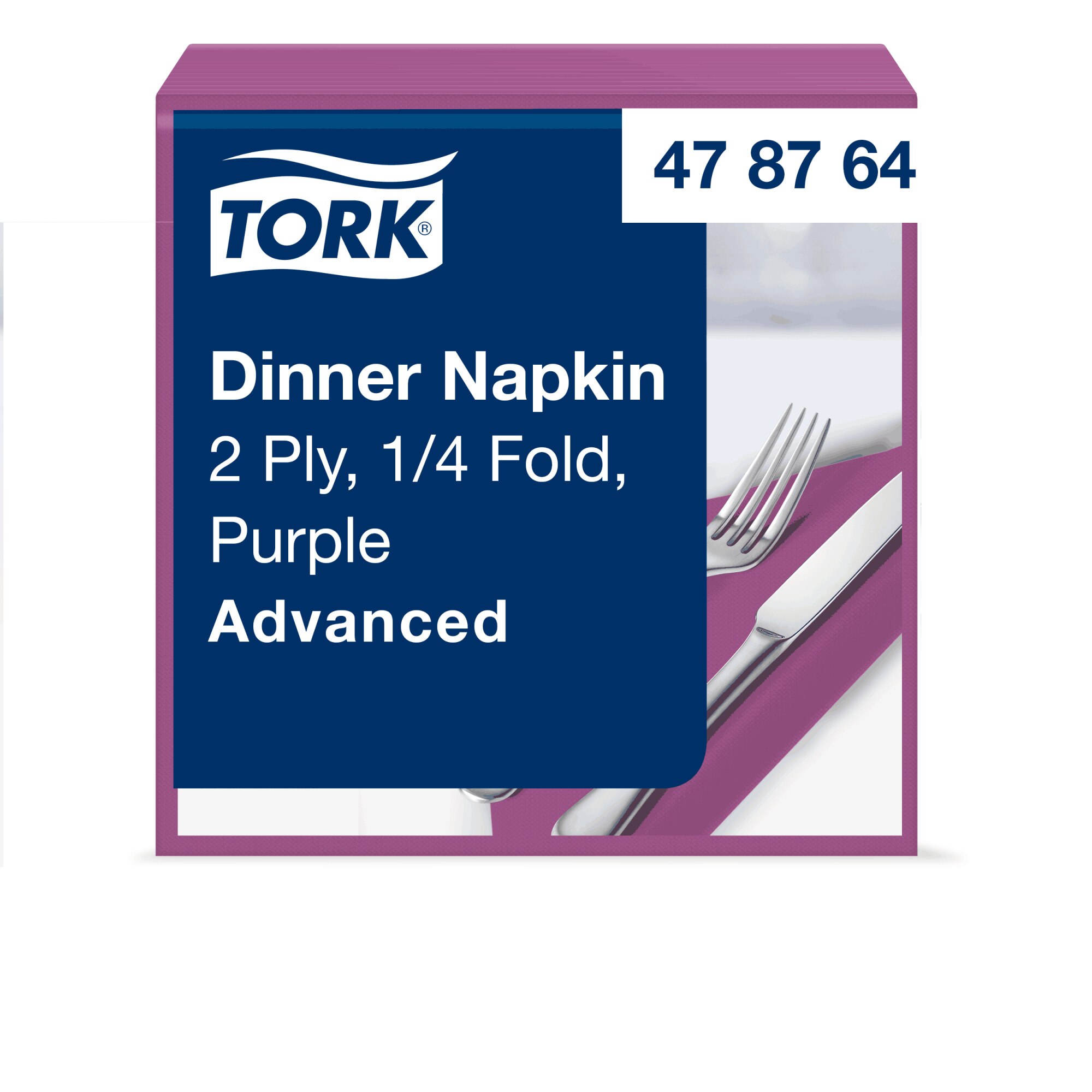 Servietten Tork Advanced 39x39 cm, 2-lagig, 1/4 Falzung, violett