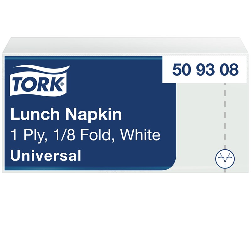 Tork Lunchservietten weiss, 1-lagig, 1/8-Falz