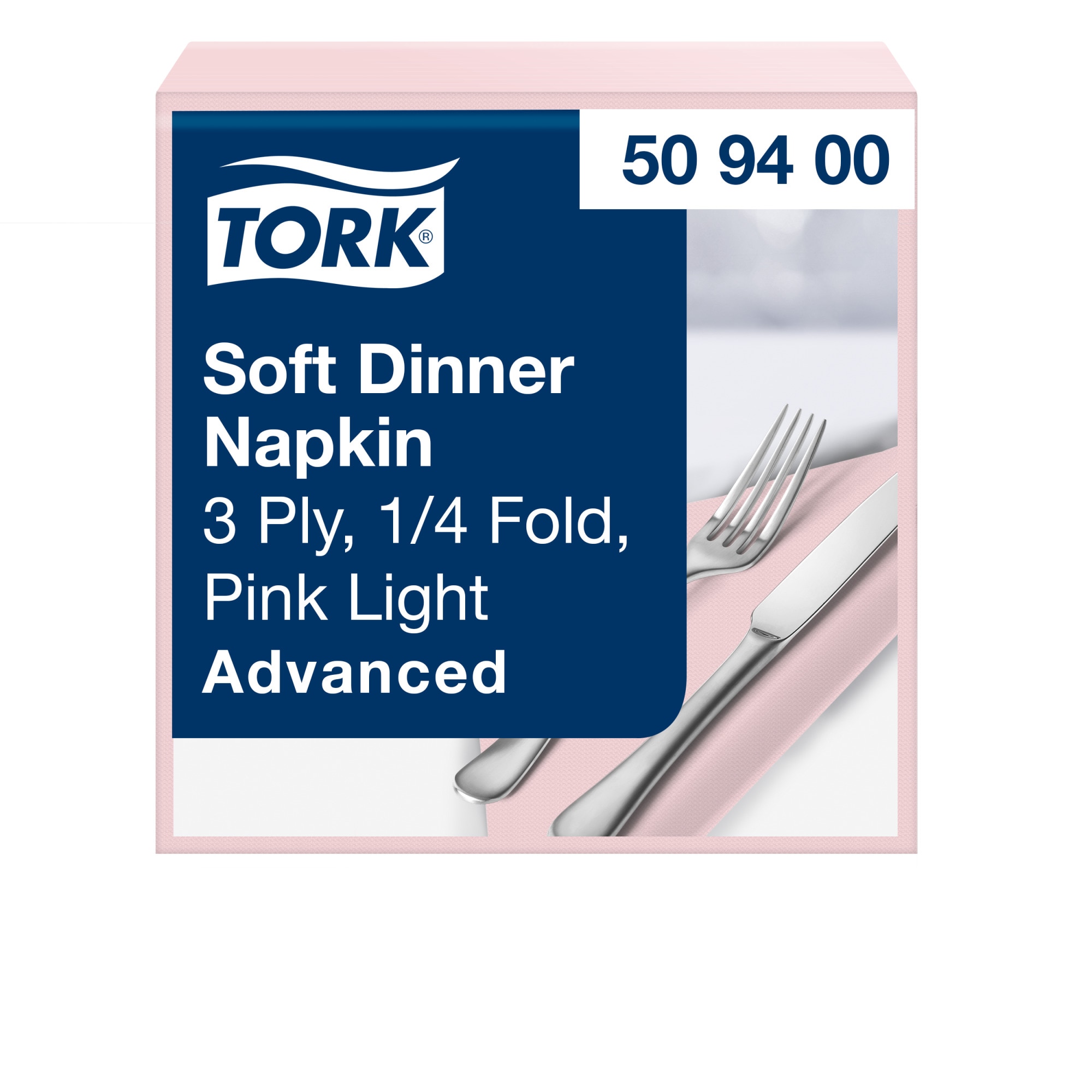 Tork Advanced Servietten 39 x 39 cm, 3-lagig, 1/4-Falzung, hellrosa