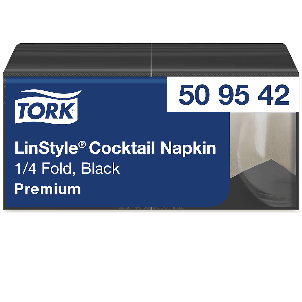 Tork Premium LinStyle® Black Cocktail Napkin