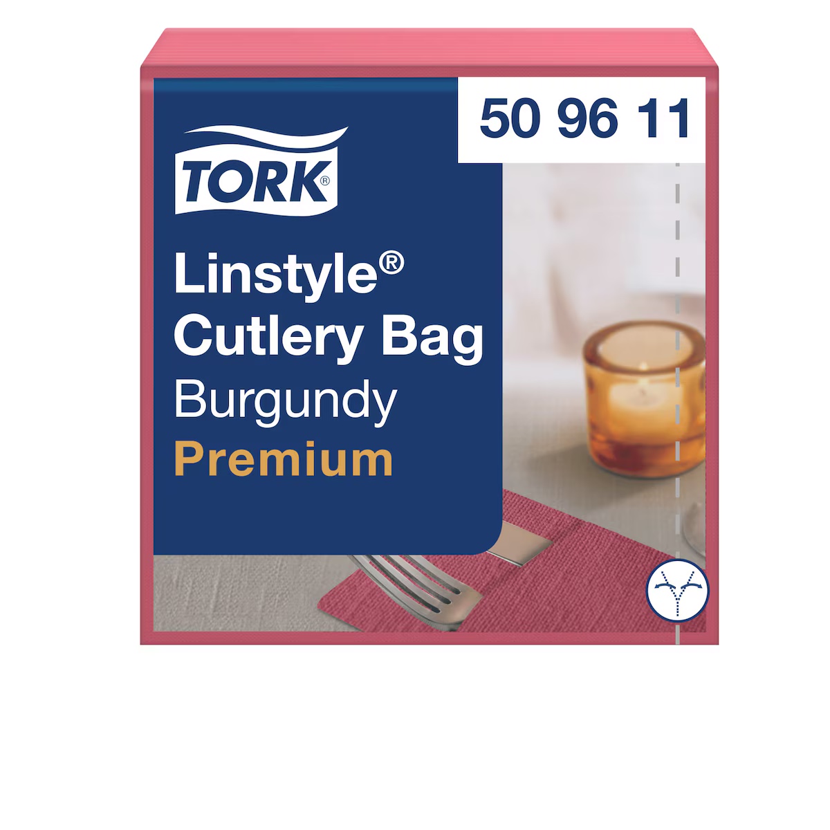 Bestecktasche Tork LinStyle Serviette Premium, bordeaux 39 x 39 cm